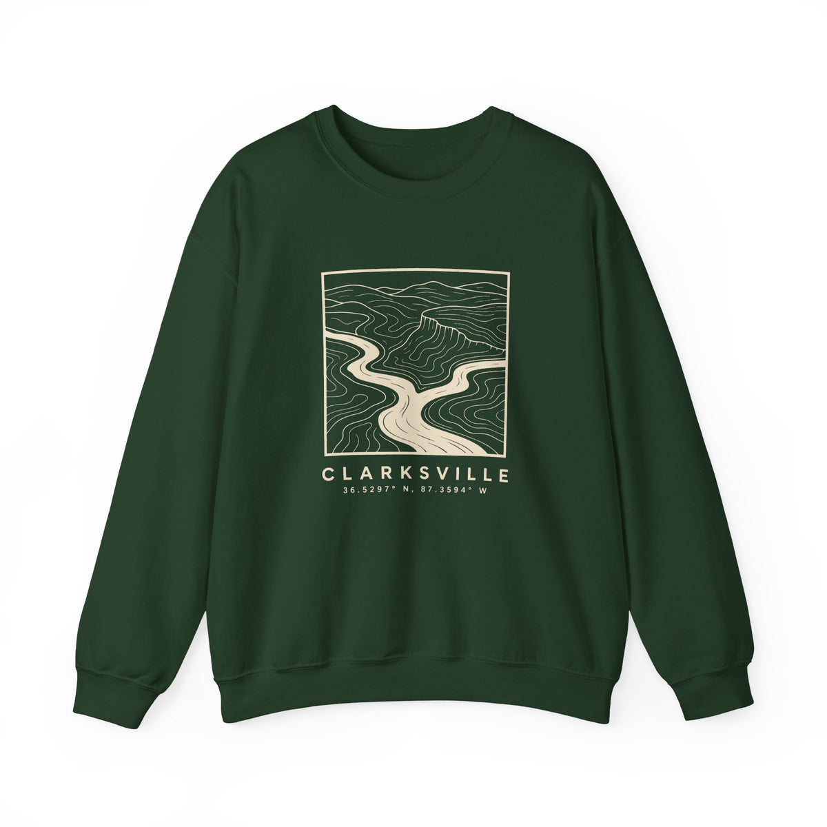 Clarksville Topo Map Crewneck Sweatshirt