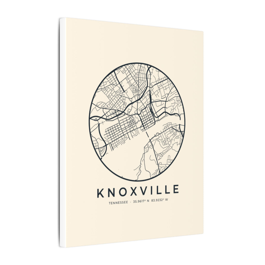 Knoxville Street Map Canvas Print
