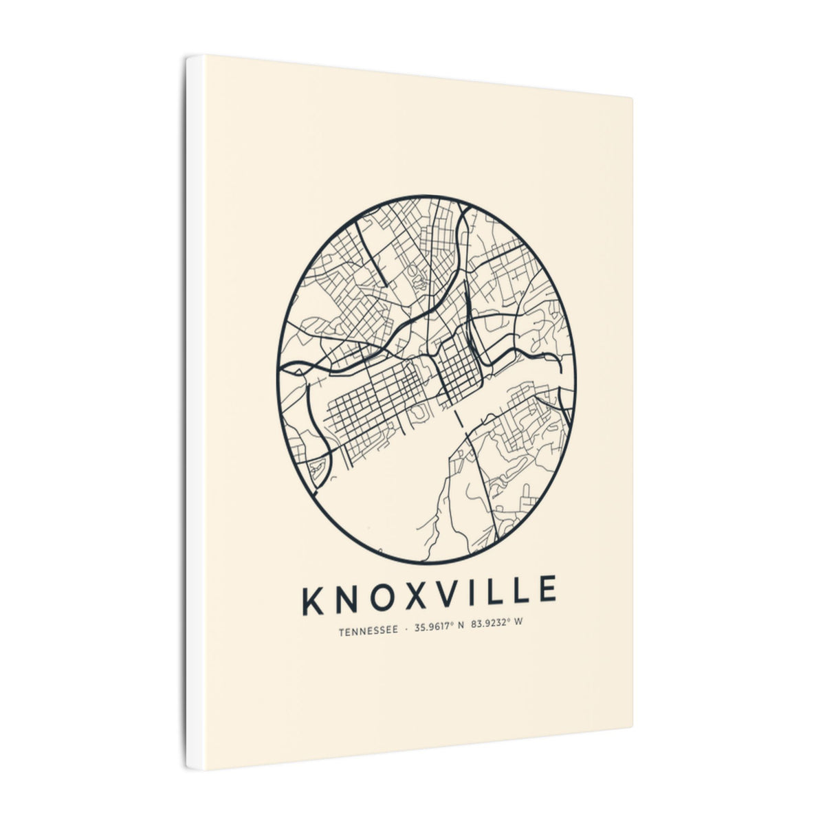 Knoxville Street Map Canvas Print
