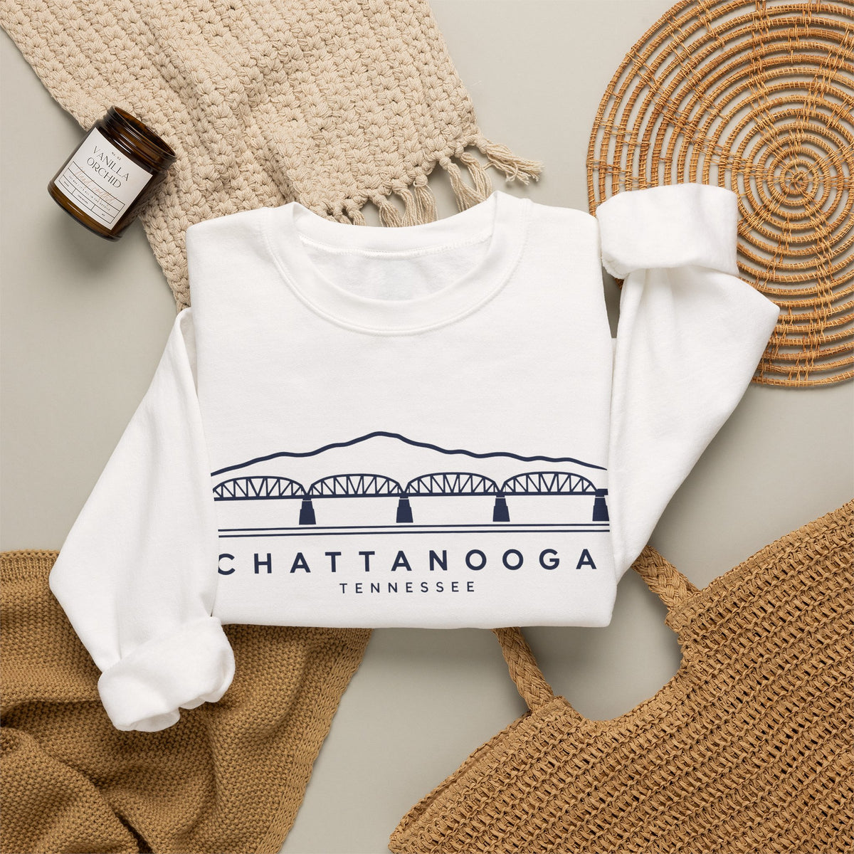 Chattanooga Walnut Street Bridge Crewneck Sweatshirt