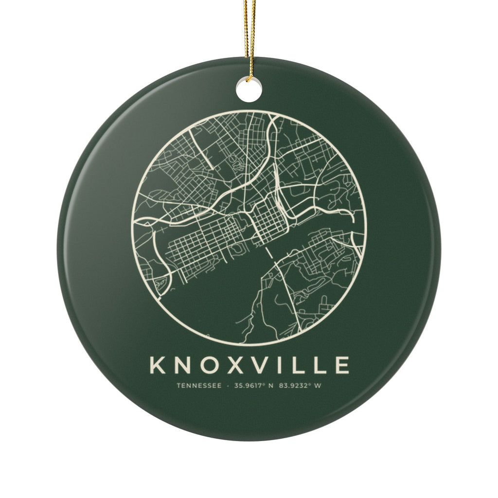 Knoxville Street Map Ornament (Forest Green)
