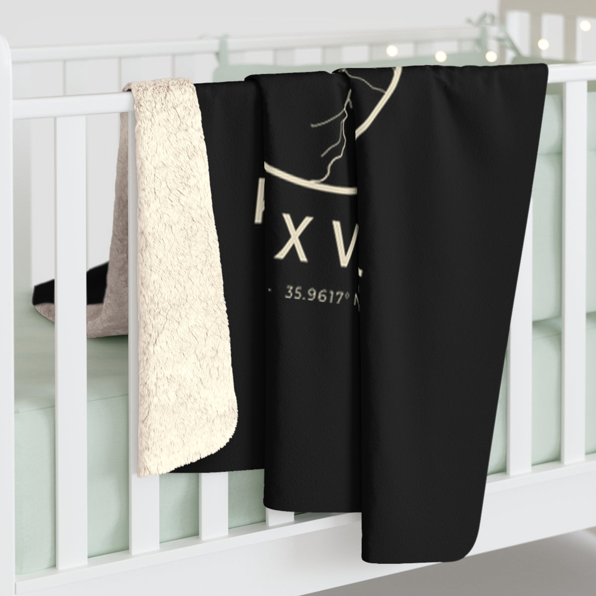 Knoxville Street Map Sherpa Blanket (Black)