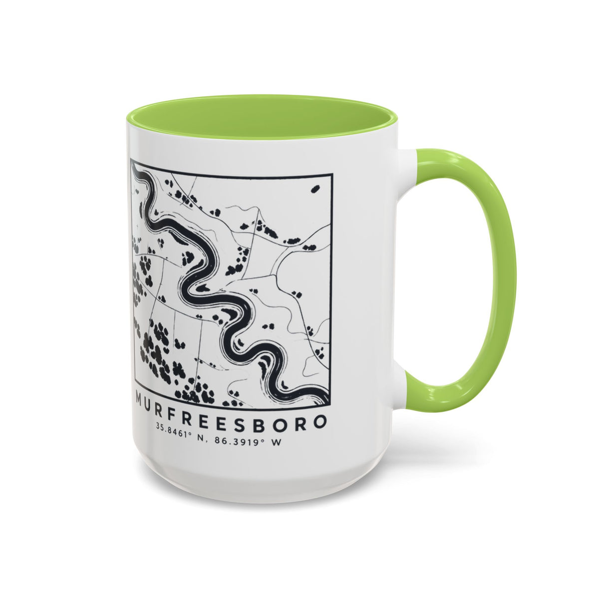 Murfreesboro Topo Map Accent Mug