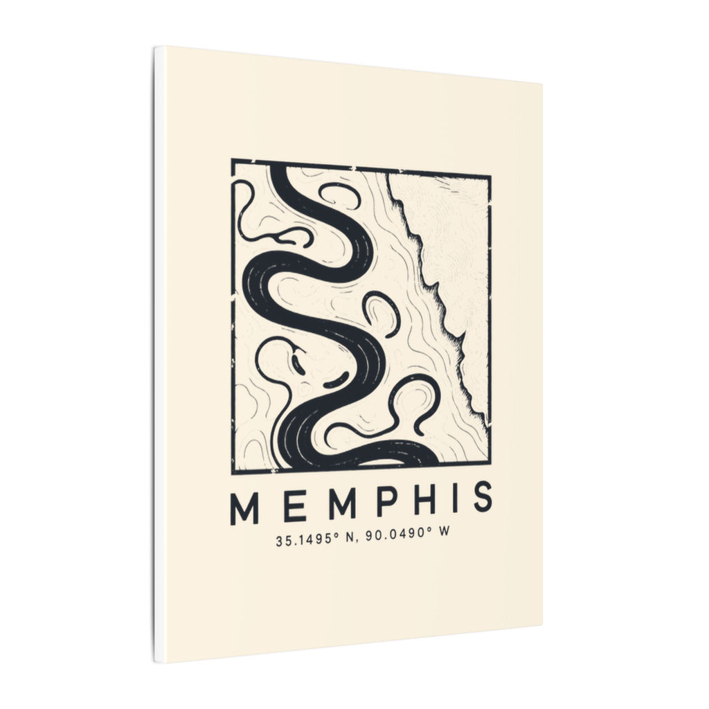 Memphis Topo Map Canvas Print