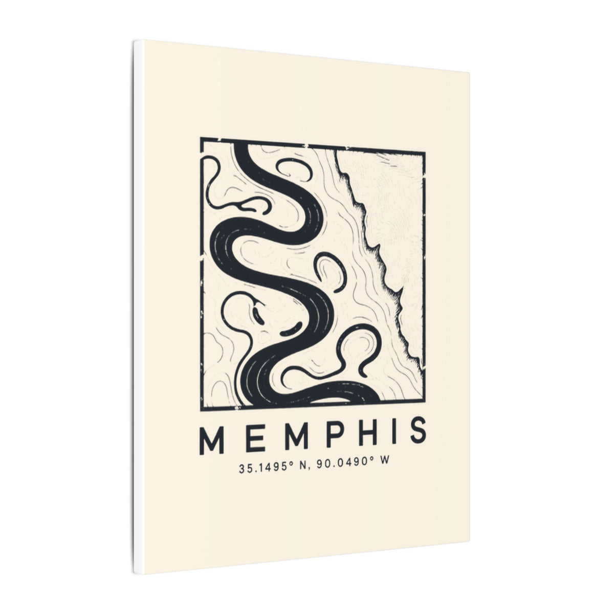 Memphis Topo Map Canvas Print