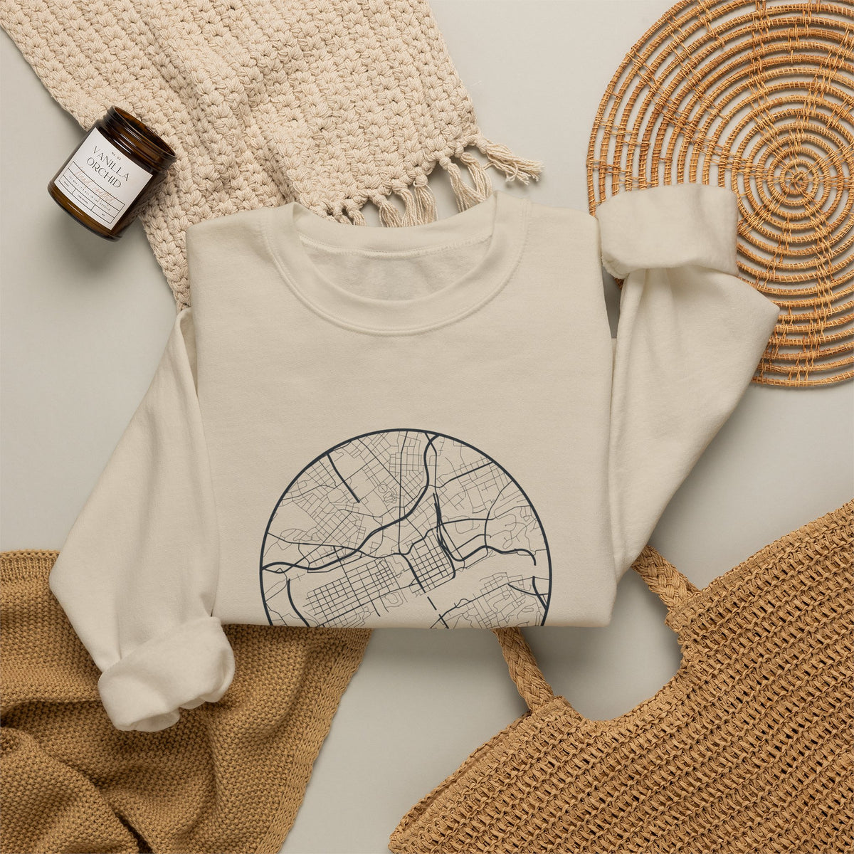 Knoxville Street Map Crewneck Sweatshirt