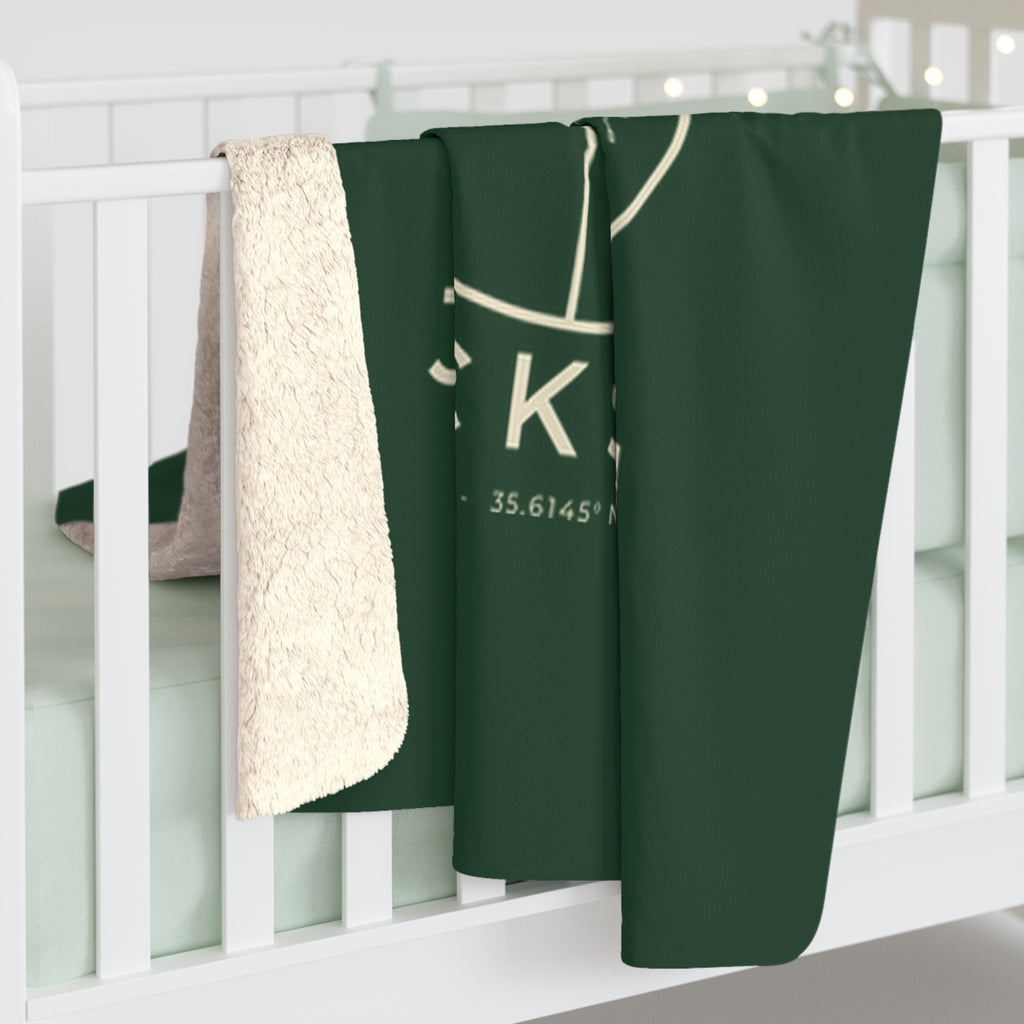 Jackson Street Map Sherpa Blanket (Forest Green)