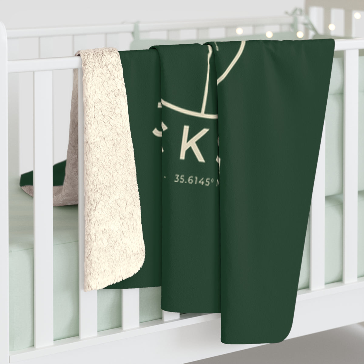 Jackson Street Map Sherpa Blanket (Forest Green)