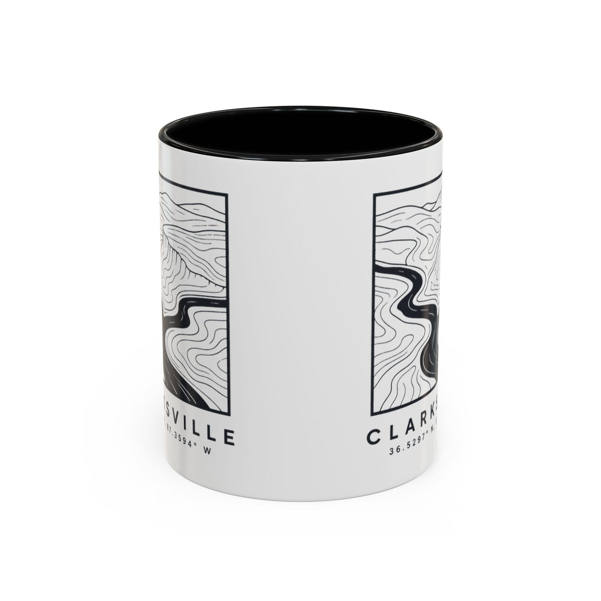 Clarksville Topo Map Accent Mug