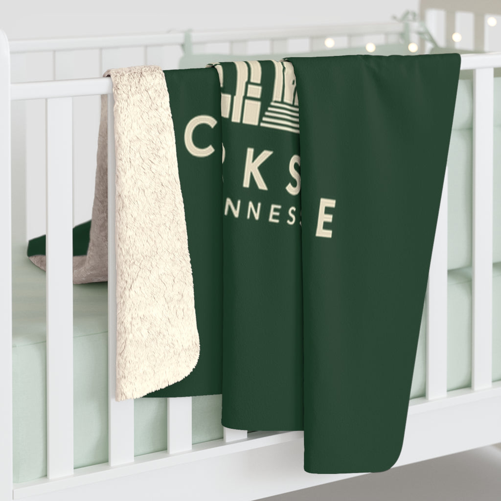 Clarksville Customs House Sherpa Blanket (Forest Green)