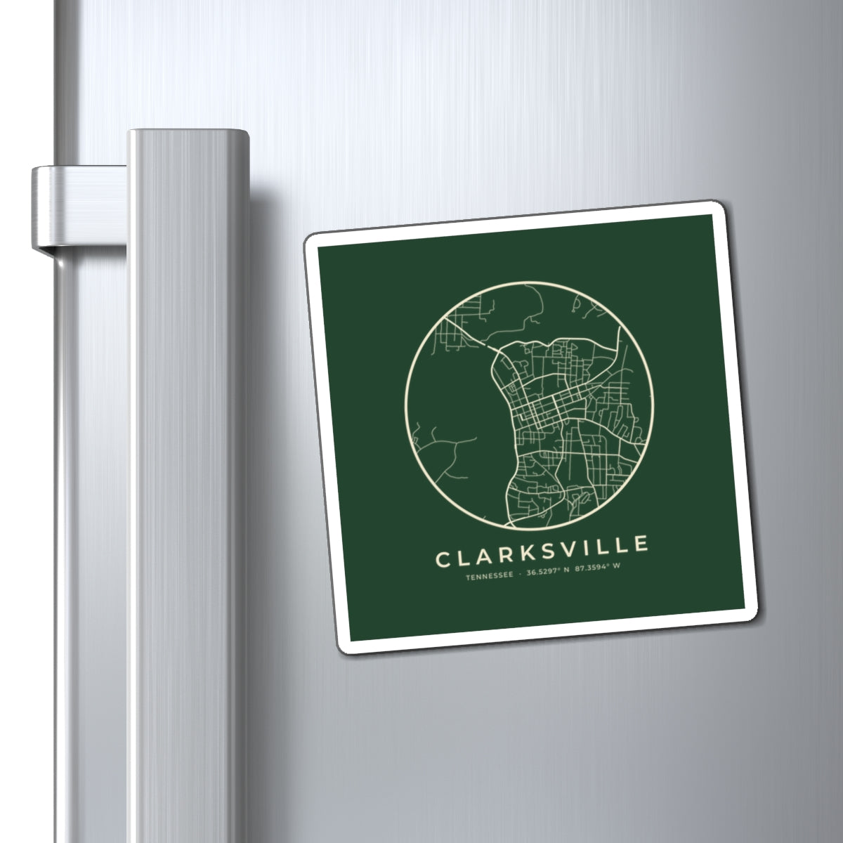 Clarksville Street Map Magnet (Forest Green)
