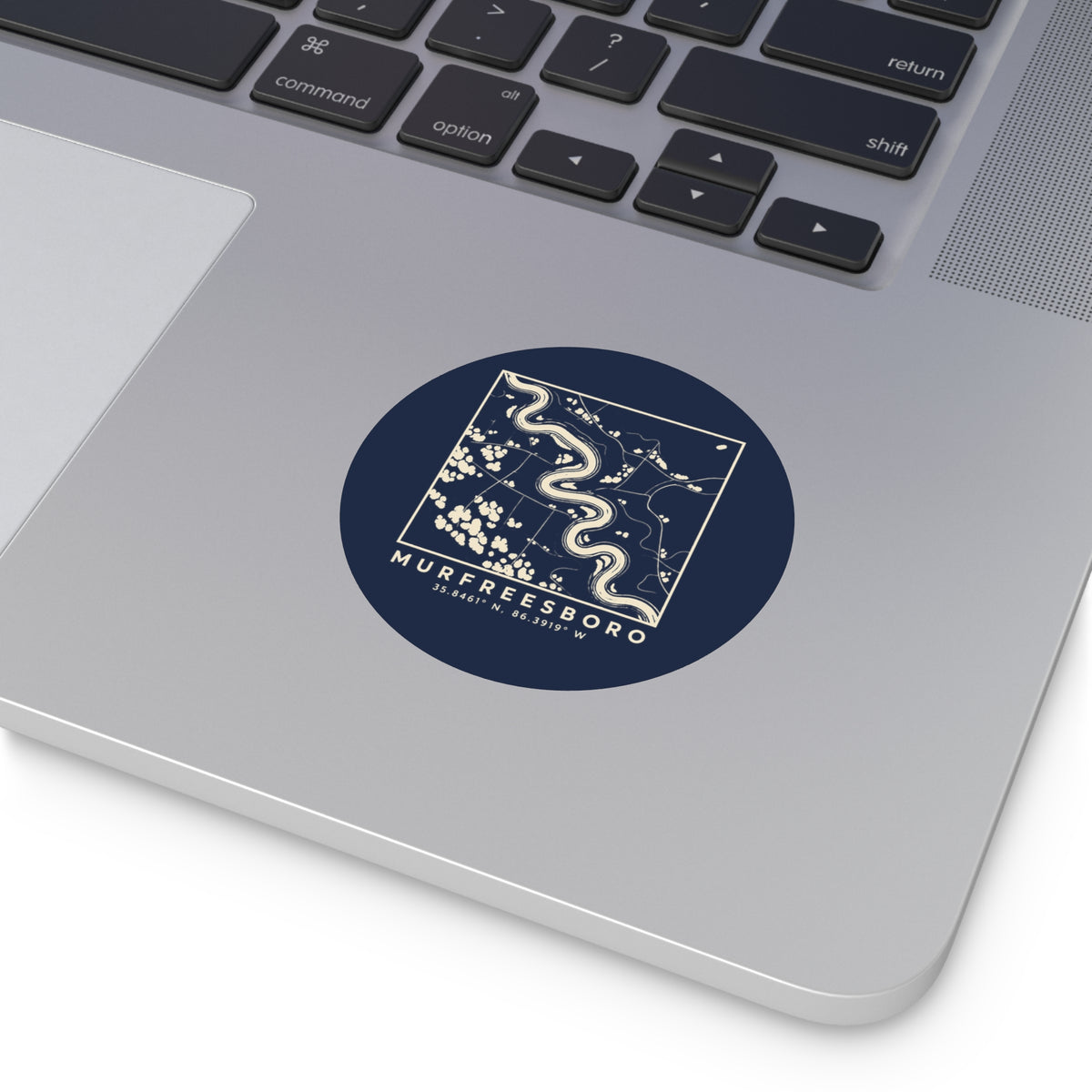 Murfreesboro Topo Map Sticker (Navy)