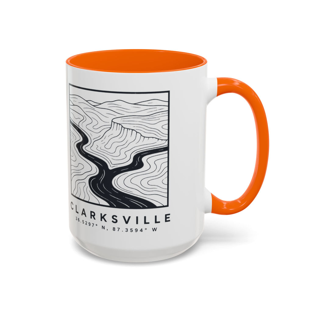 Clarksville Topo Map Accent Mug