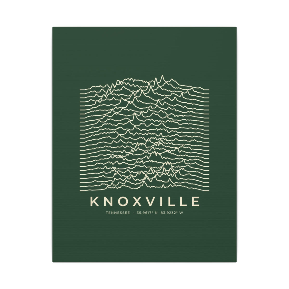 Knoxville Ridgeline Canvas Print (Forest Green)