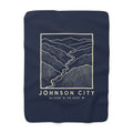 Johnson City Topo Map Sherpa Blanket (Navy)