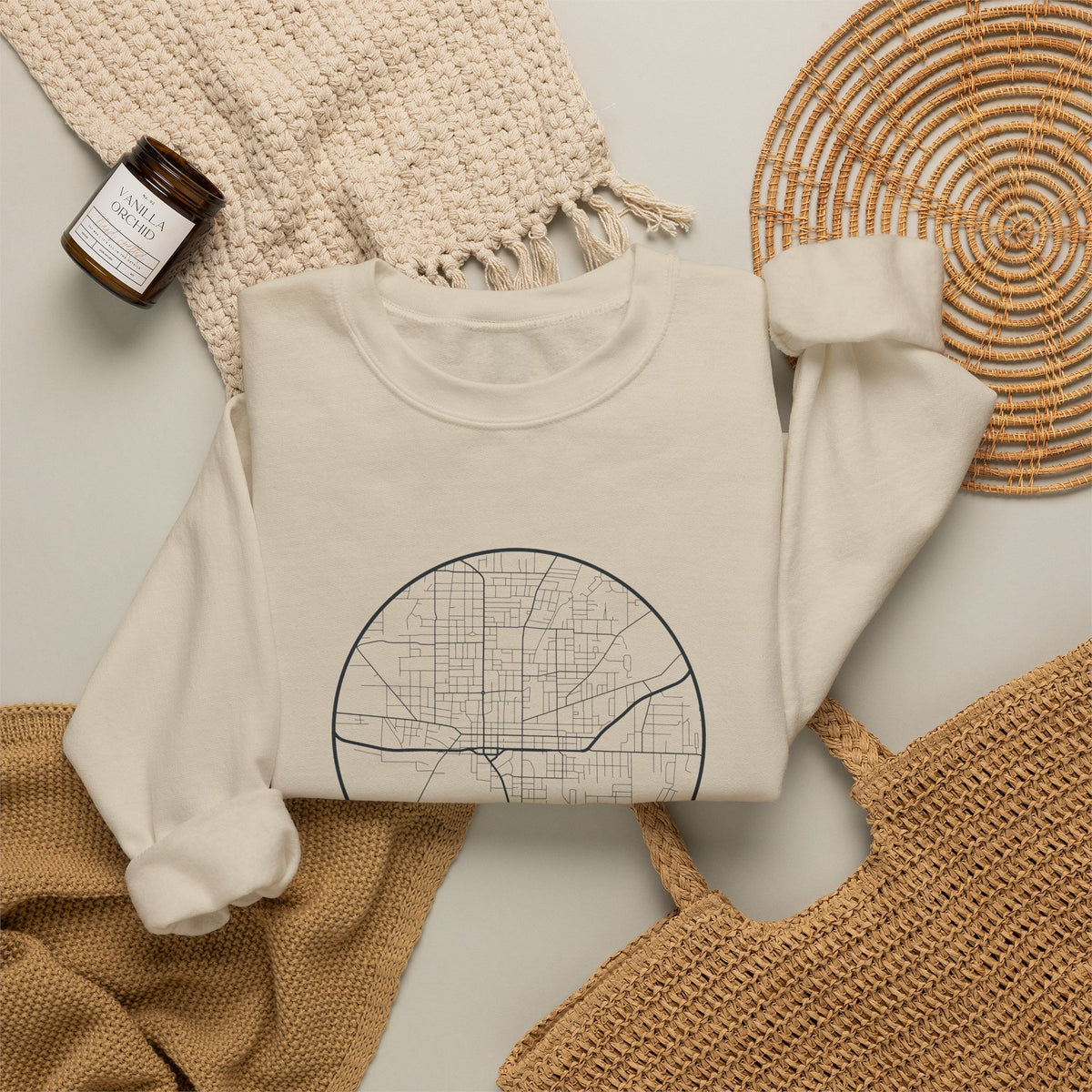Jackson Street Map Crewneck Sweatshirt