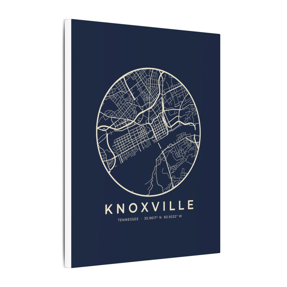 Knoxville Street Map Canvas Print (Navy)