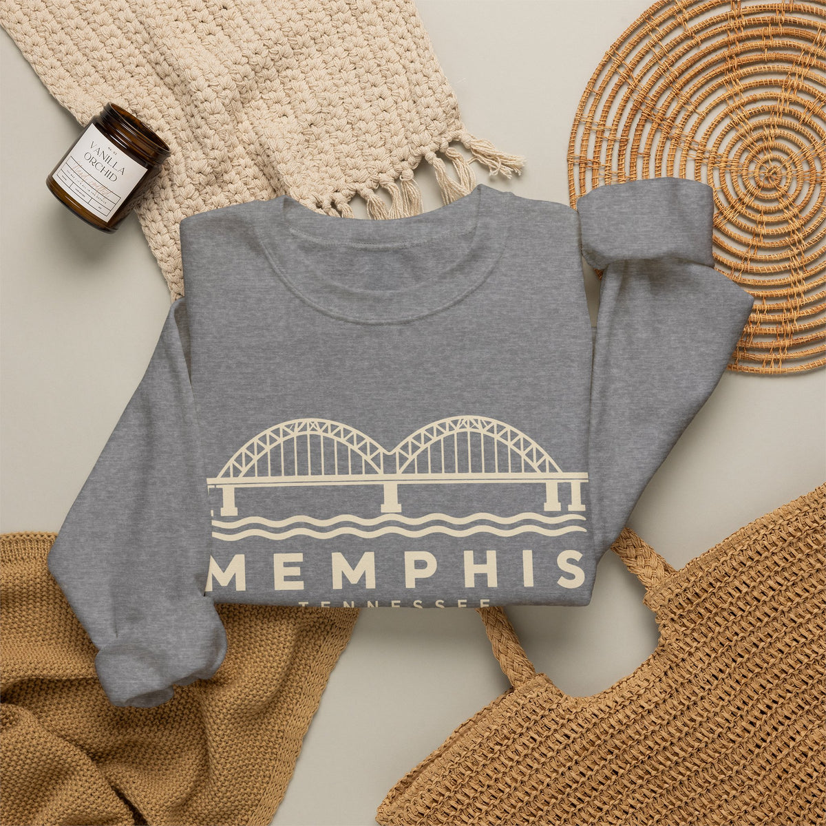 Memphis Hernando de Soto Bridge Crewneck Sweatshirt