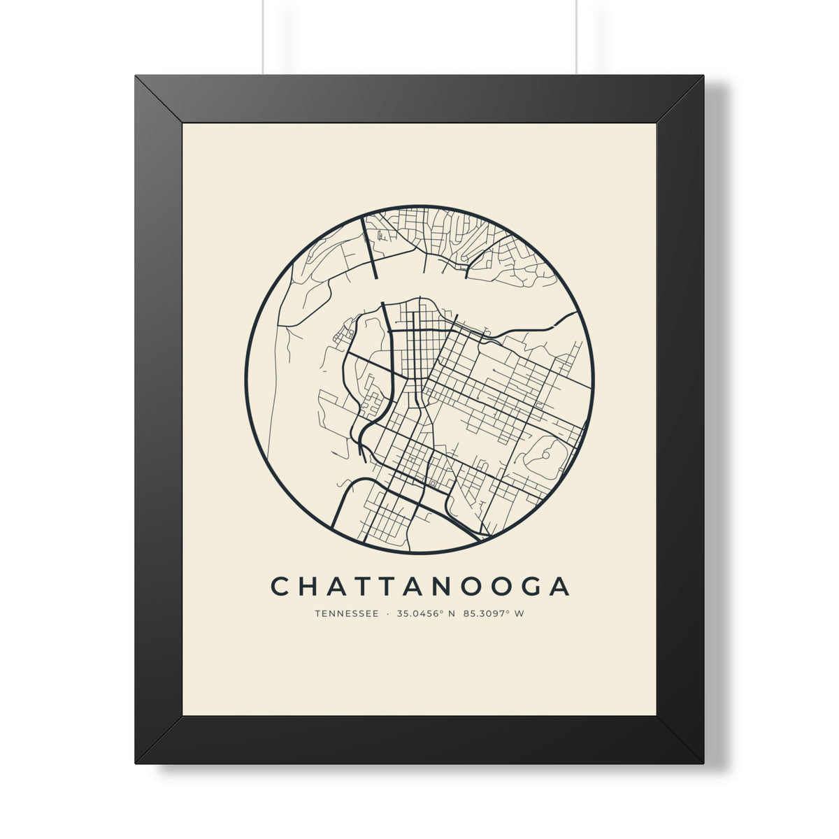 Chattanooga Street Map Framed Print
