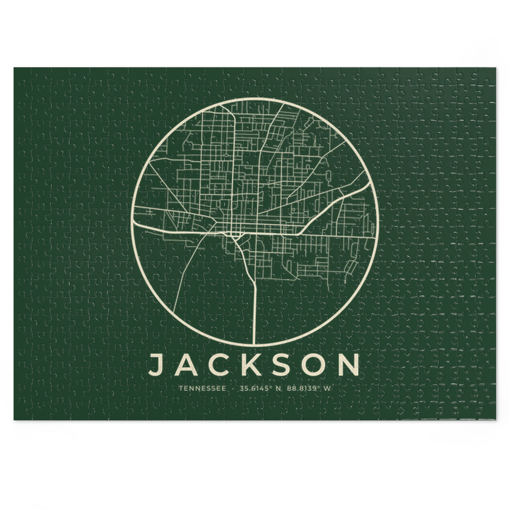 Jackson Street Map Puzzle (Forest Green)