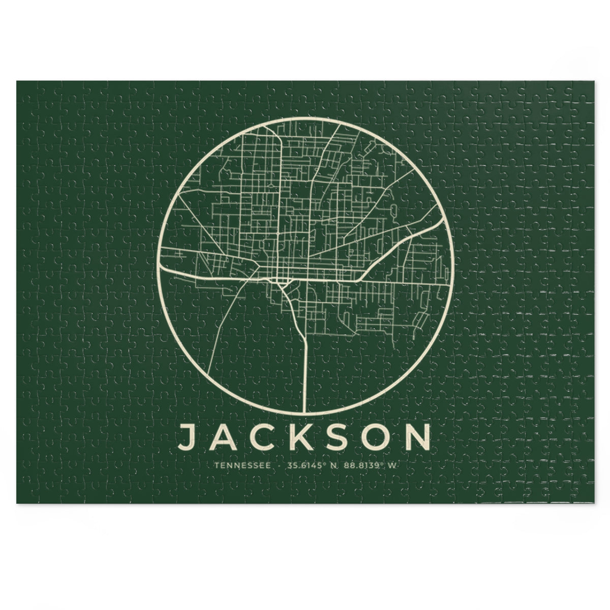 Jackson Street Map Puzzle (Forest Green)
