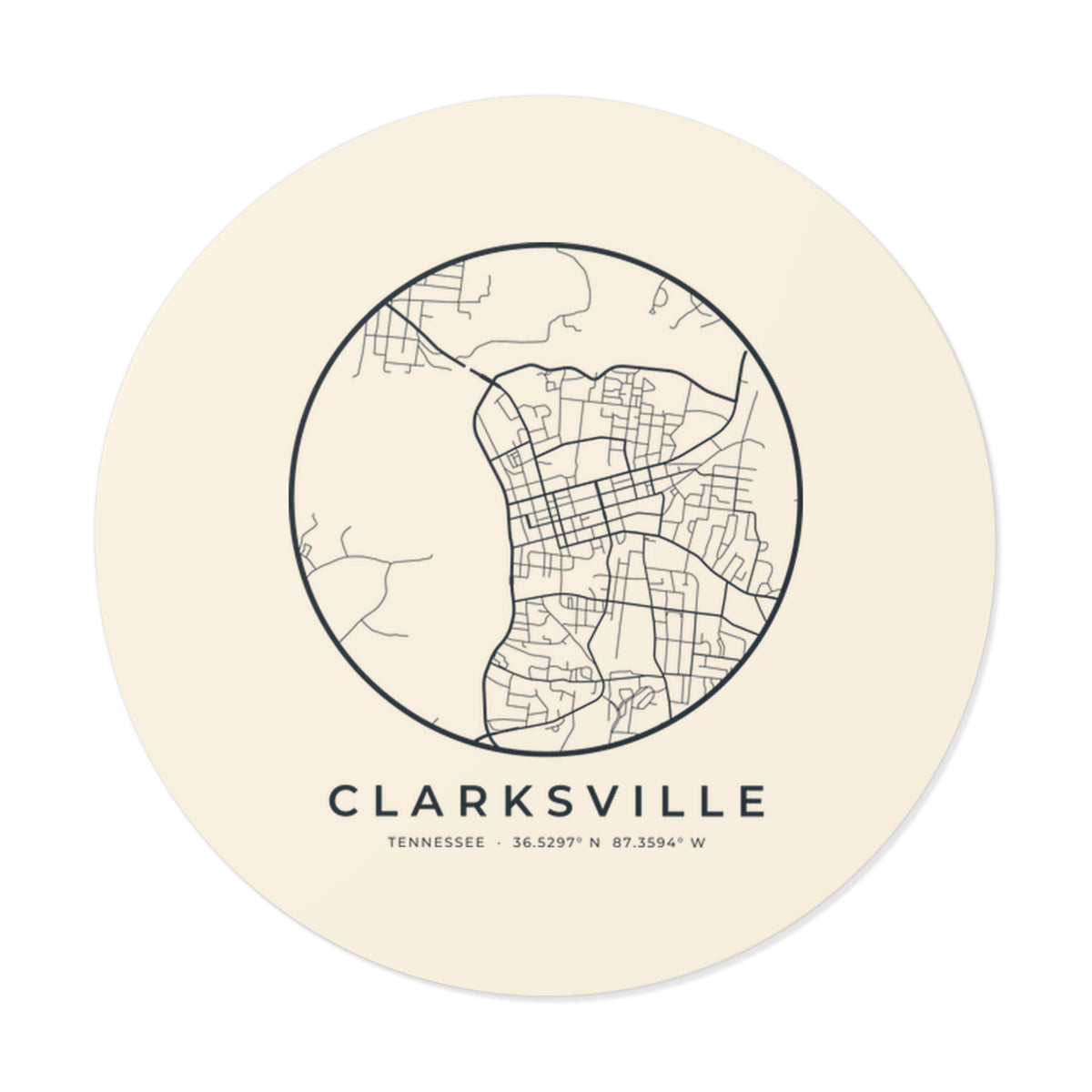 Clarksville Street Map Sticker