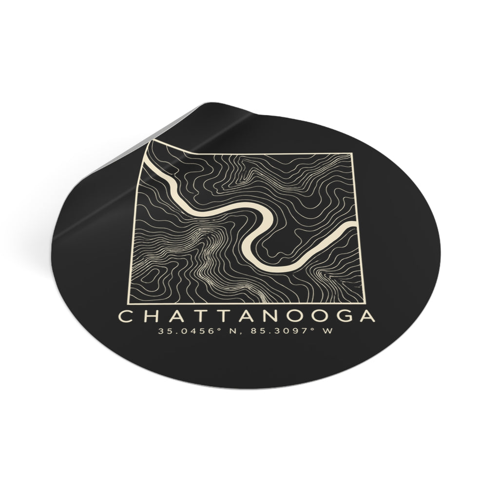 Chattanooga Topo Map Sticker (Black)