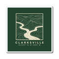 Clarksville Topo Map Magnet (Forest Green)