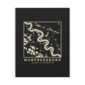 Murfreesboro Topo Map Canvas Print (Black)