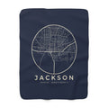 Jackson Street Map Sherpa Blanket (Navy)