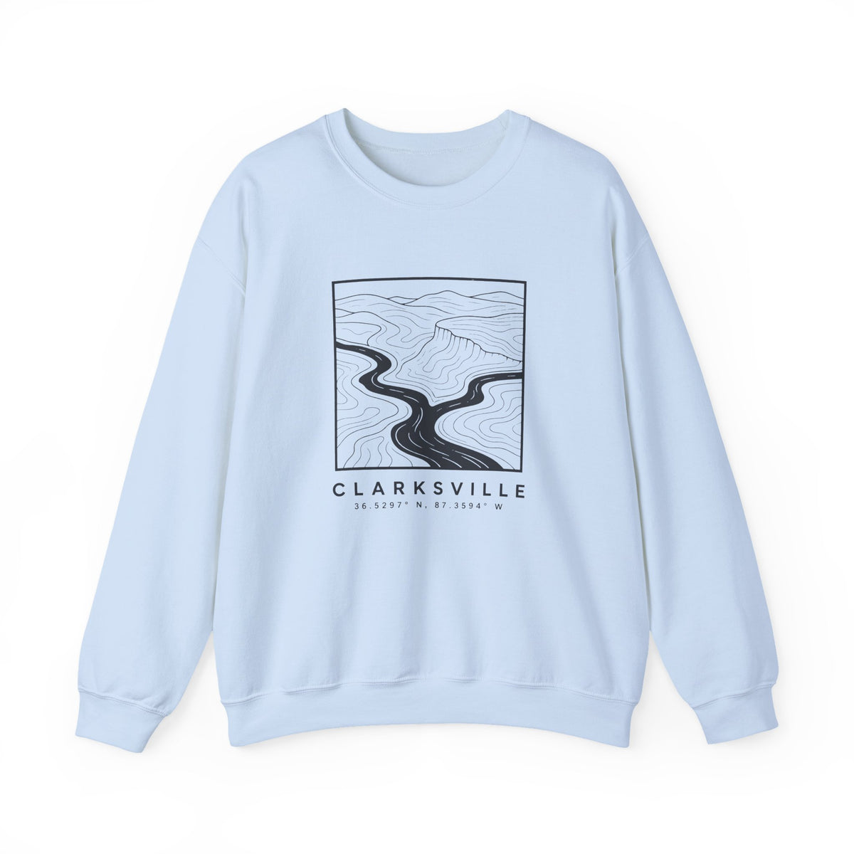 Clarksville Topo Map Crewneck Sweatshirt