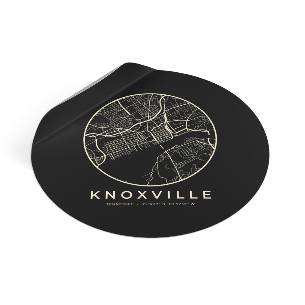 Knoxville Street Map Sticker (Black)