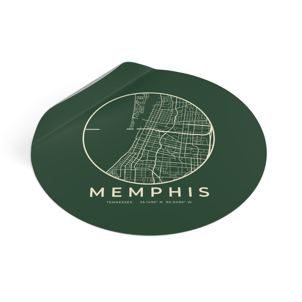 Memphis Street Map Sticker (Forest Green)