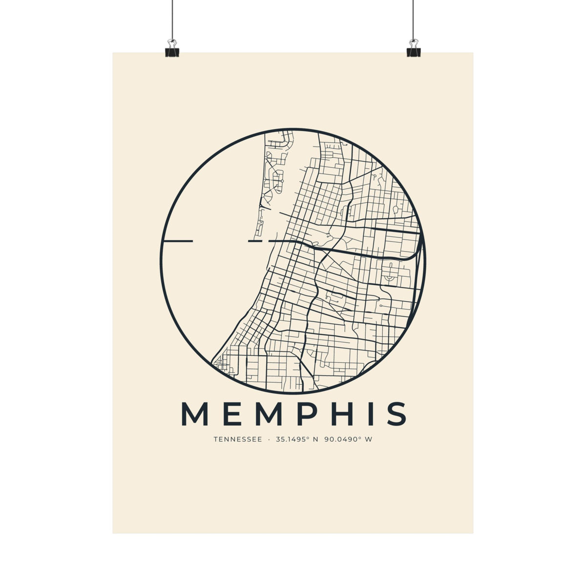 Memphis Street Map Poster