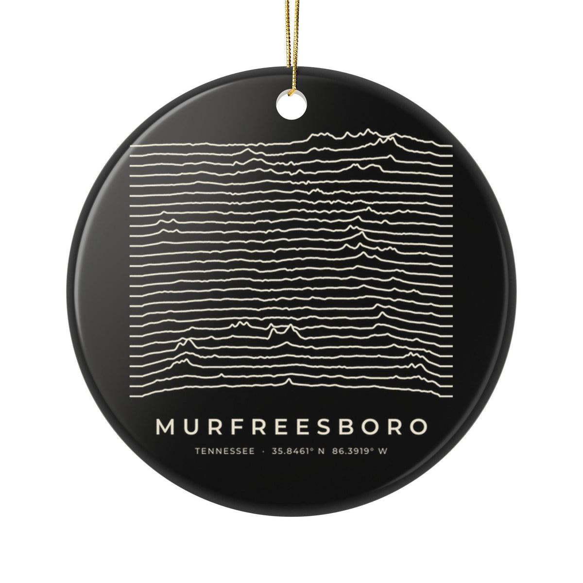 Murfreesboro Ridgeline Ornament (Black)