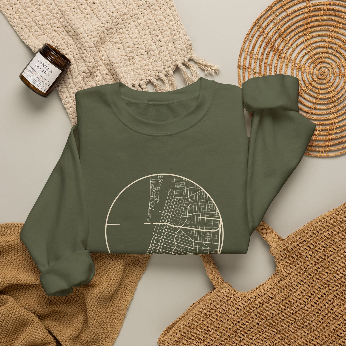 Memphis Street Map Crewneck Sweatshirt