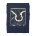 Knoxville Topo Map Sherpa Blanket (Navy)