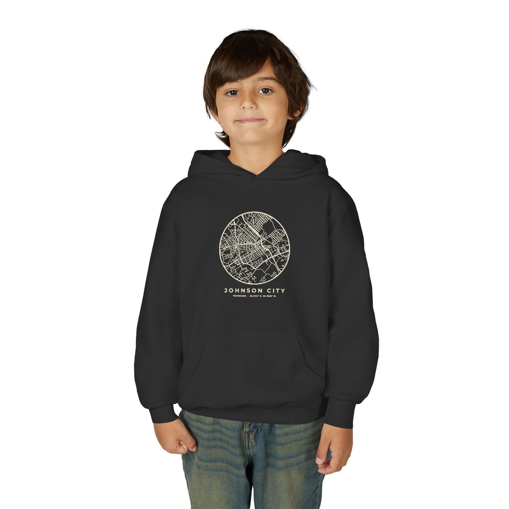 Johnson City Street Map Kids Hoodie