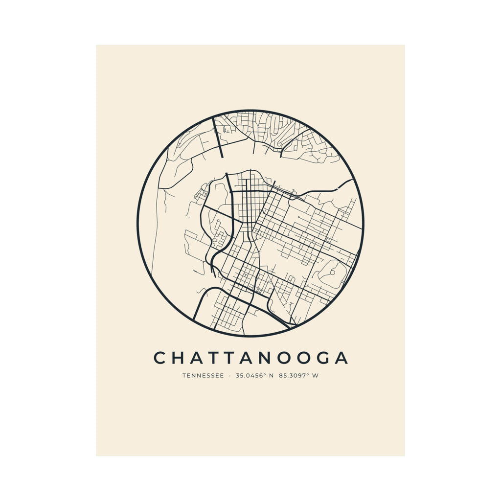 Chattanooga Street Map Poster
