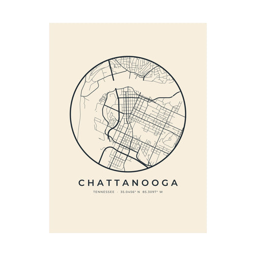 Chattanooga Street Map Poster