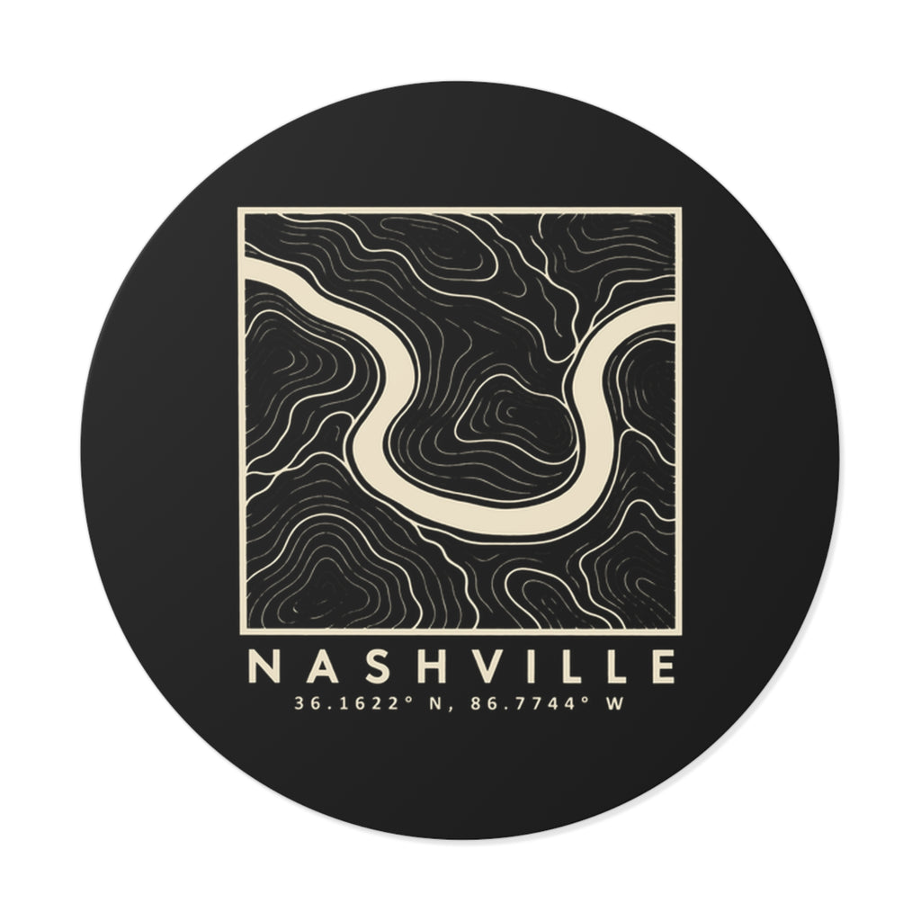 Nashville Topo Map Sticker (Black)