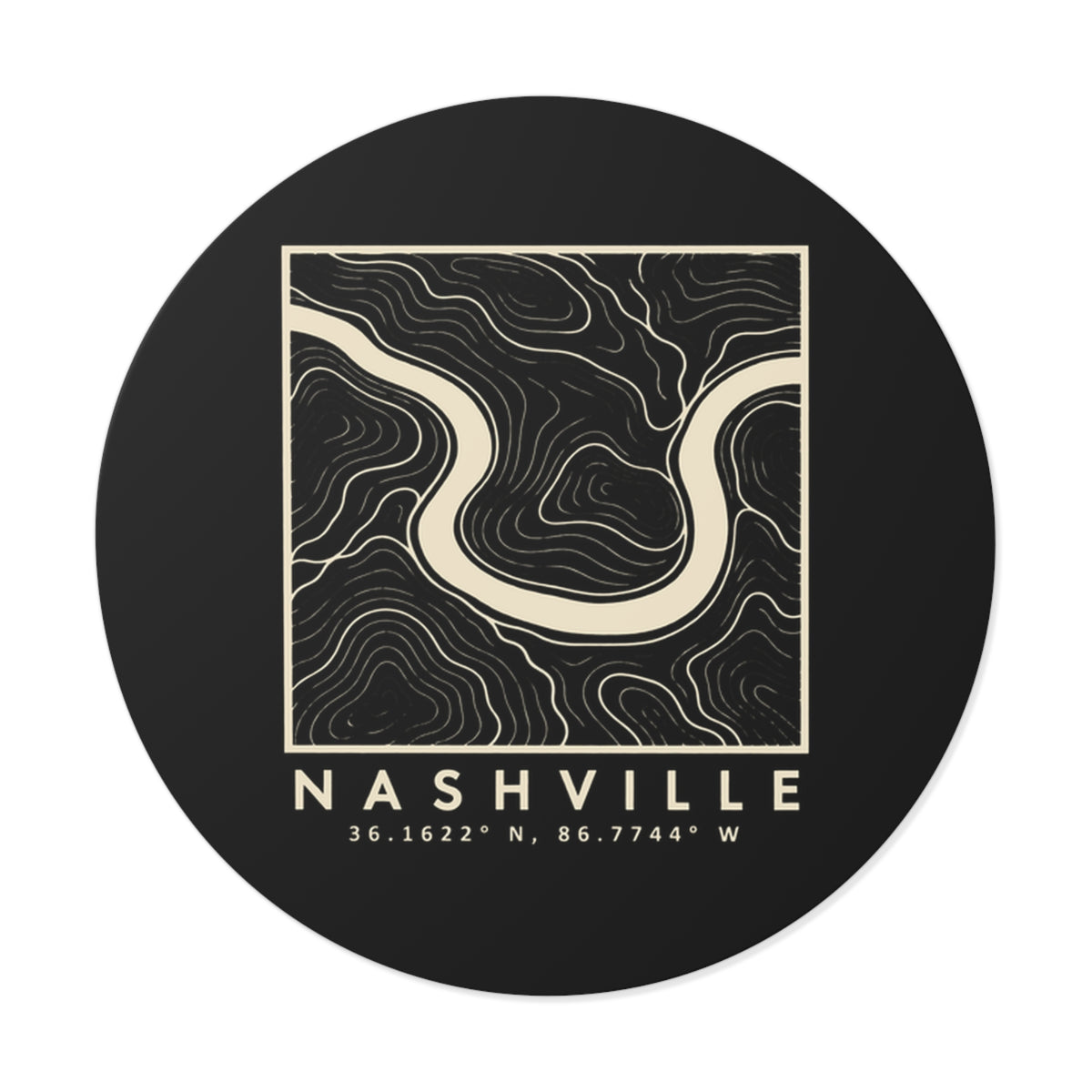 Nashville Topo Map Sticker (Black)