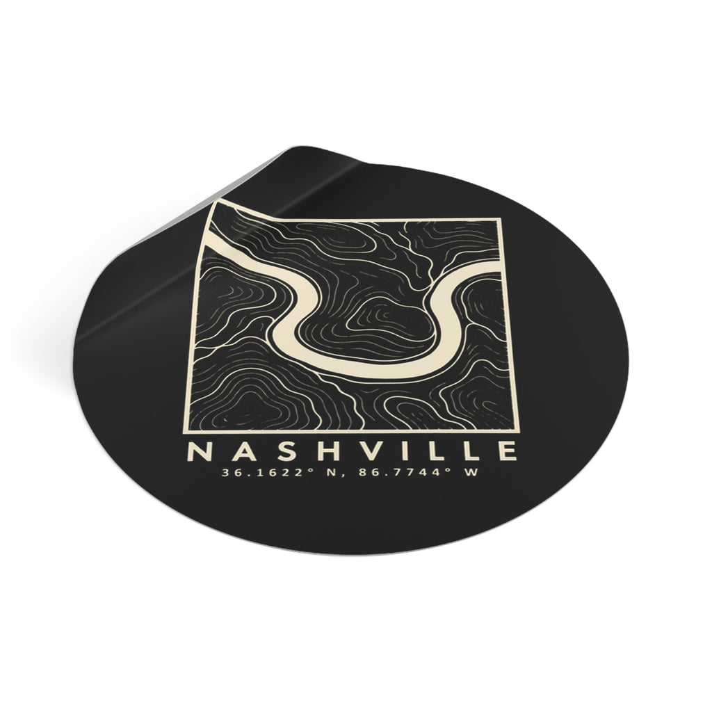 Nashville Topo Map Sticker (Black)