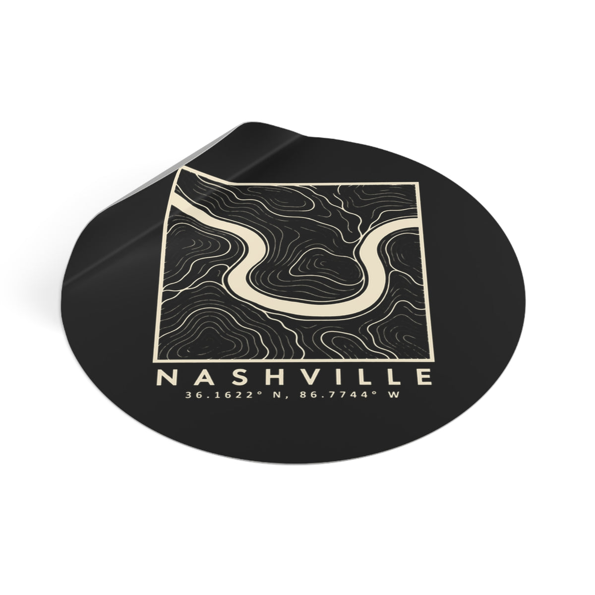 Nashville Topo Map Sticker (Black)