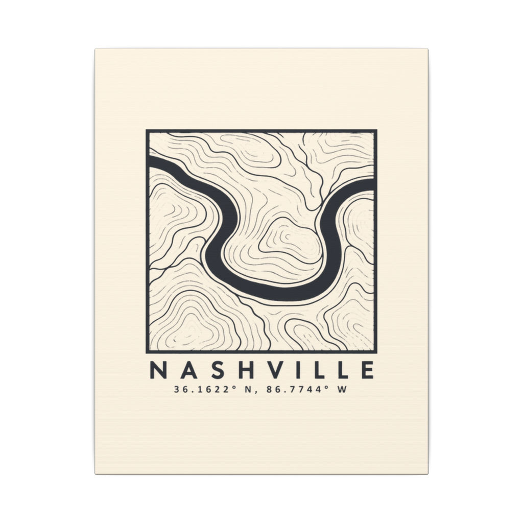 Nashville Topo Map Canvas Print