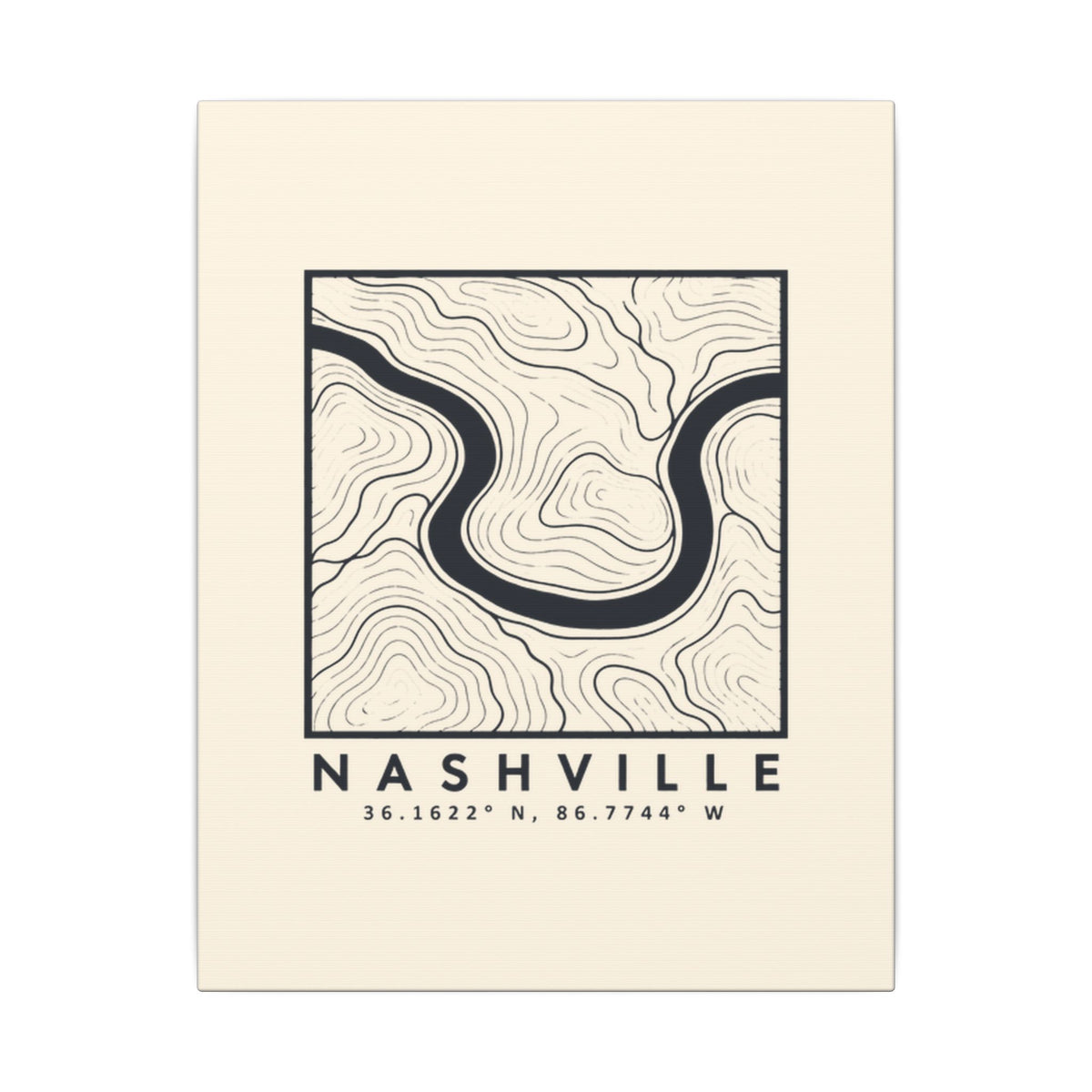 Nashville Topo Map Canvas Print