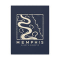 Memphis Topo Map Canvas Print (Navy)