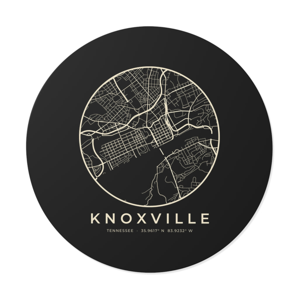 Knoxville Street Map Sticker (Black)