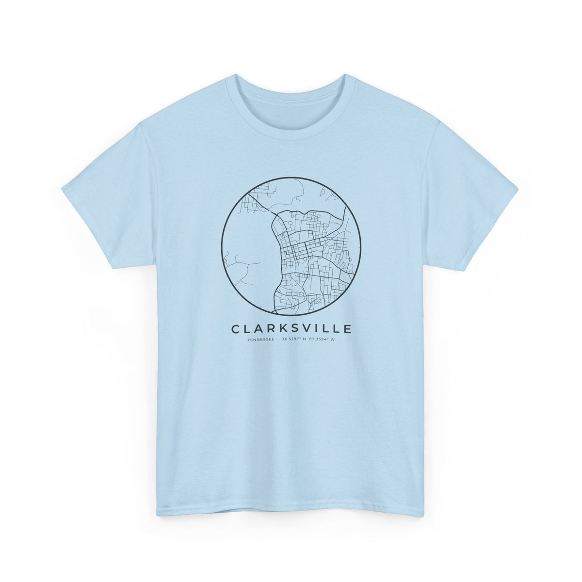 Clarksville Street Map T-Shirt