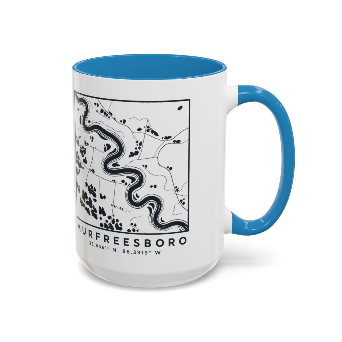 Murfreesboro Topo Map Accent Mug